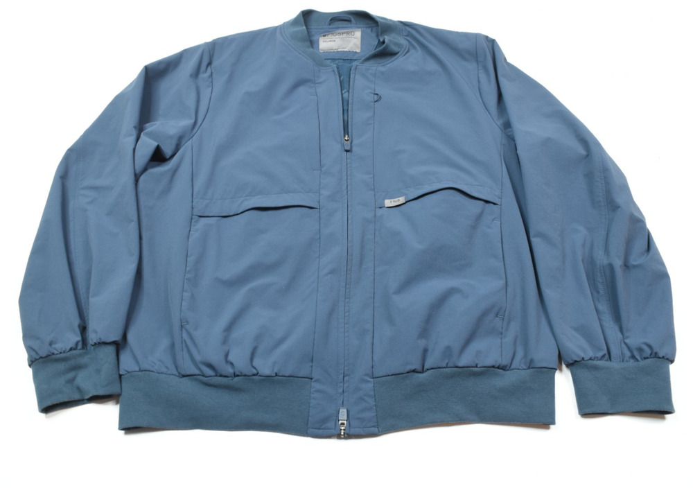 Figs Pro LEON Scrub Jacket Mens 2XL Blue Long Sleeve Full-Zip Nylon Stretch